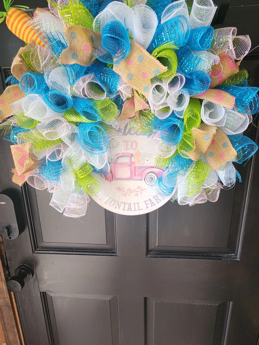 Colorful Spring Mesh Wreath with Pastel Accents